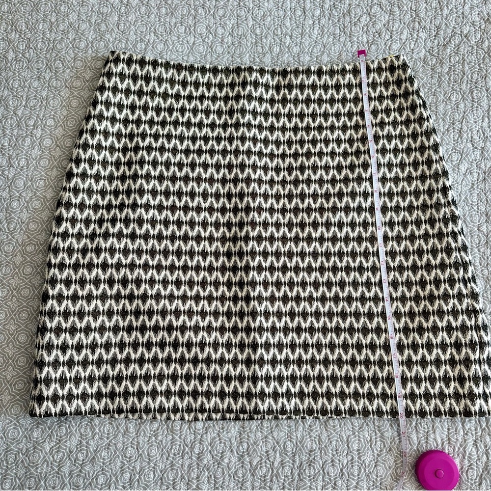 LOFT Diamond Jacquard A-Line Black Gold Mini Skirt - NWT - Picture 9 of 10
